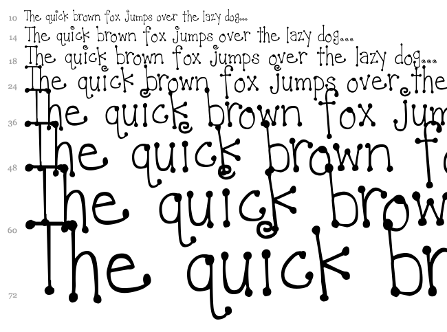 DJB It's Full of Dots font waterfall